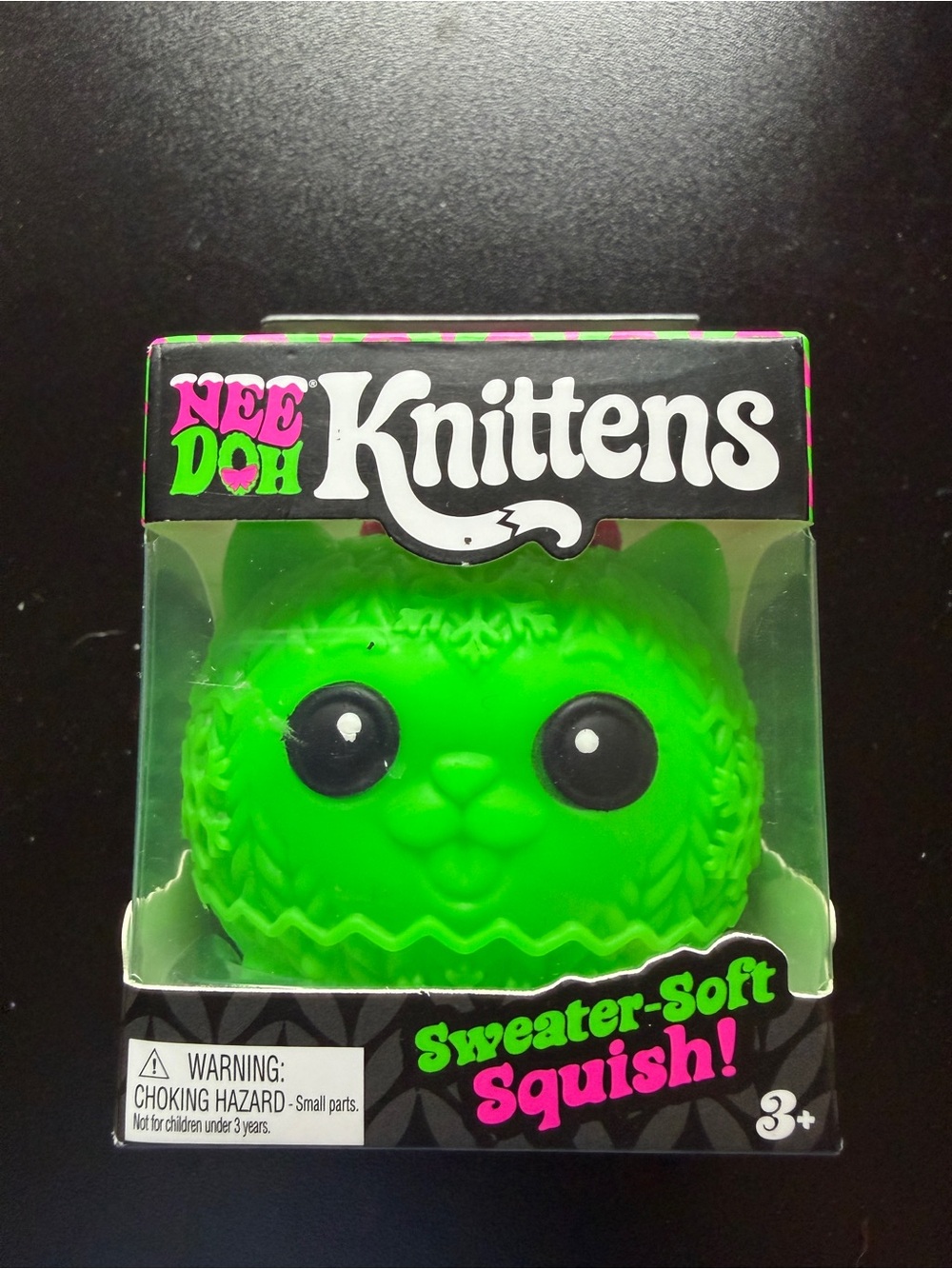 New Nee Doh Knittens Squishy Green Squishmas Cat Winter Holiday Texture Squeeze